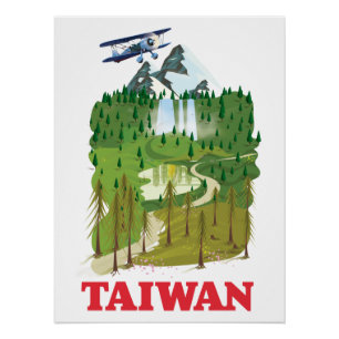 Pôster cartaz de viagem paisagem taiwan