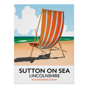 Pôster Cartaz de viagem para a praia de Sutton on Sea.