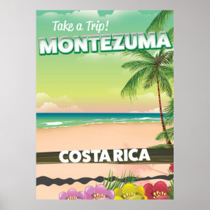 Pôster Cartaz de viagem para a praia Montezuma Costa Rica