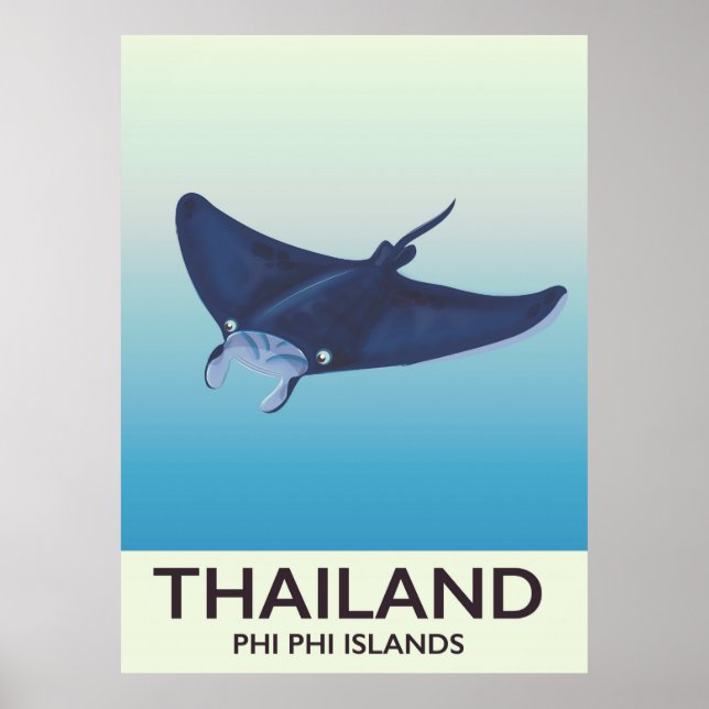 Pôster Cartaz de viagem para as Ilhas Phi Phi na Tailândi (Frente)