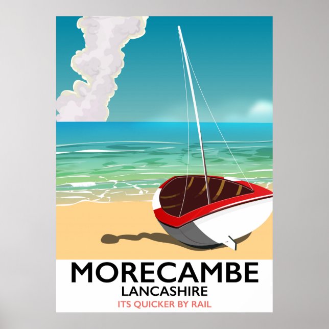 Pôster Cartaz de viagem para Morecambe, Lancashire à beir (Frente)