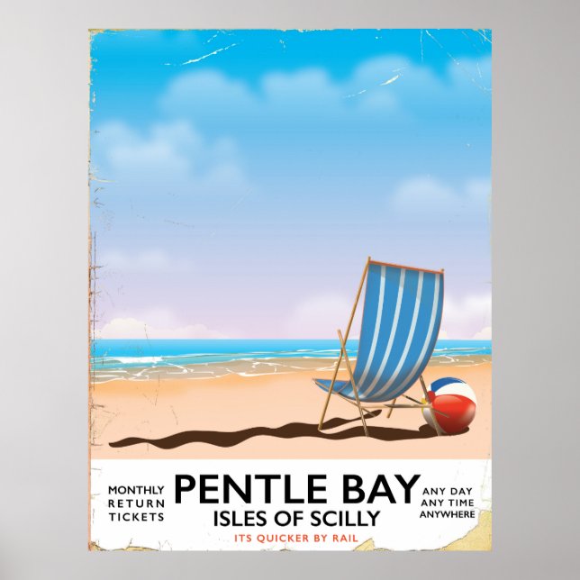 Poster Cartaz de viagem para Pentle Bay Ilhas Scilly (Frente)