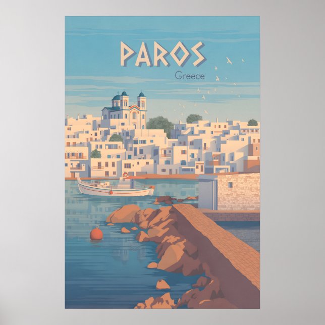 Poster Cartaz de Viagem Paros Grécia (Frente)