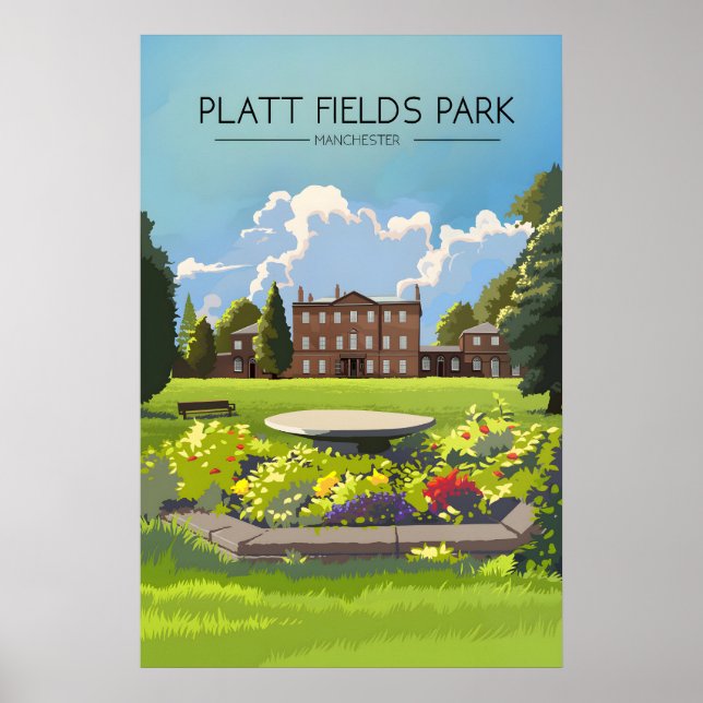 Poster Cartaz de Viagem Parque Platt Fields Manchester (Frente)