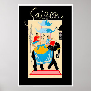 Poster Cartaz de Viagem pela Arte de Ho Chi Minh Vietnam 
