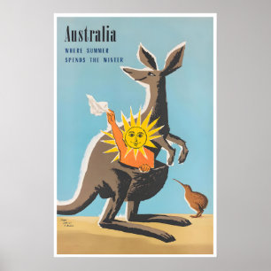 Poster Cartaz de Viagem pela Austrália Arte para Viajante