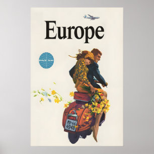 Poster Cartaz de Viagem pela Europa