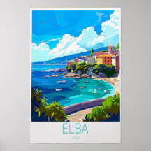 Cartaz de Viagem Personalizado Elba Itália Itália