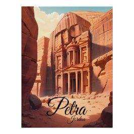 Pôster Cartaz de Viagem Petra Jordânia