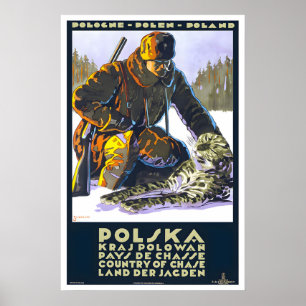 Poster Cartaz de Viagem Polaco Arte de Viagem de Caça na