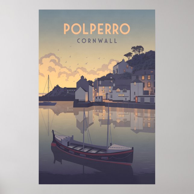 Poster Cartaz de Viagem Polperro Cornwall (Frente)