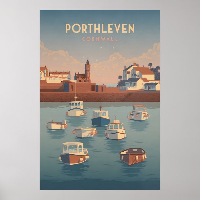Poster Cartaz de Viagem Porthleven Cornwall (Frente)