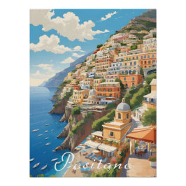 Pôster Cartaz de Viagem Positano Itália