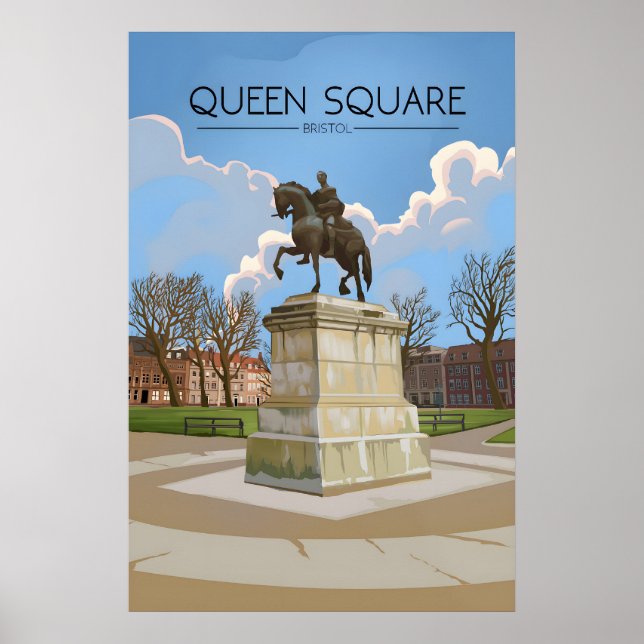 Poster Cartaz de Viagem Queen Square Bristol (Frente)