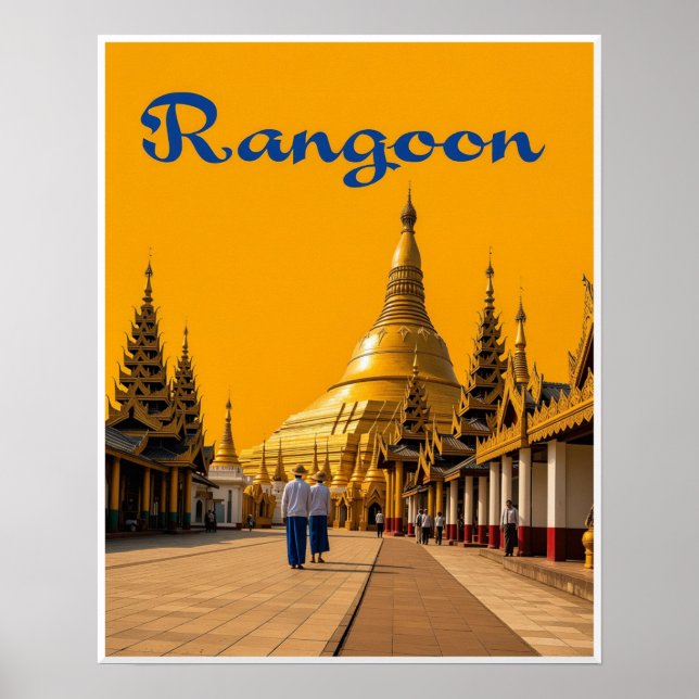 Poster Cartaz de Viagem Rangoon (Frente)
