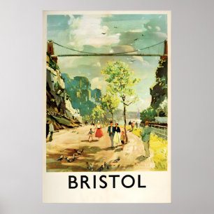 Poster Cartaz de Viagem Reino Unido Bristol, Inglaterra.