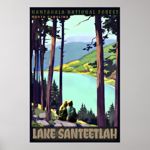 Poster Cartaz de Viagem Retro do Lago Santeetlah Roger Br