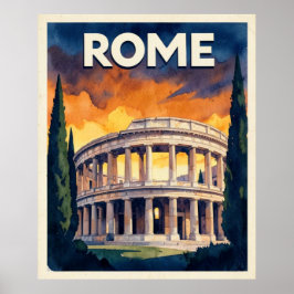 Poster Cartaz de Viagem Retro Roma