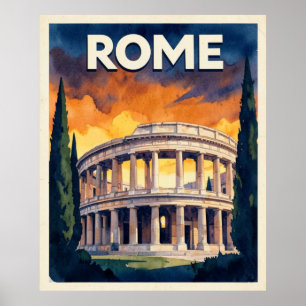 Poster Cartaz de Viagem Retro Roma