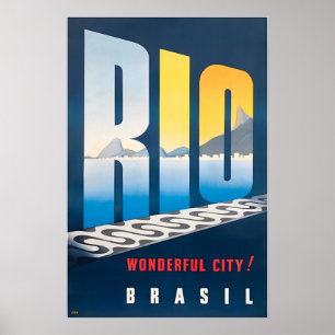 Poster Cartaz de Viagem Rio De Janeiro Arte Brasil Améric