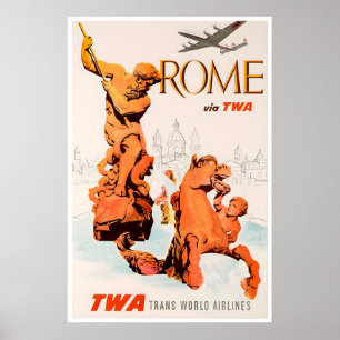 Poster Cartaz de Viagem Roma Arte Italiana David Klein TW