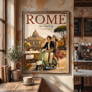 Pôster cartaz de viagem Roma turismo Itália