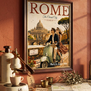 Pôster cartaz de viagem Roma turismo Itália