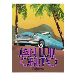 Pôster Cartaz de viagem San Luis Obispo Califórnia