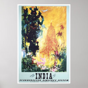 Poster Cartaz de Viagem SAS Pintura da Índia Hindu Arte I