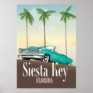 Poster Cartaz de viagem Siesta Key Flórida