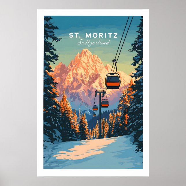Poster Cartaz de Viagem St Moritz - Suíça 1 (Frente)