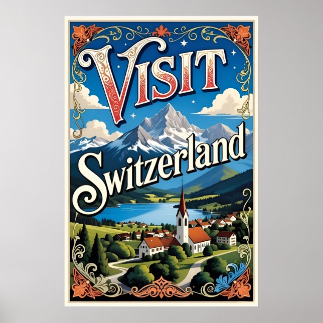 Poster Cartaz de viagem Suíça (Frente)