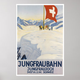 Poster Cartaz de Viagem Suíço Arte Jungfraujoch Suíça