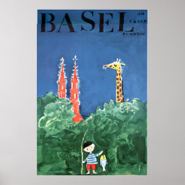 Poster Cartaz de Viagem Suíço de Arte de Basileia Impress