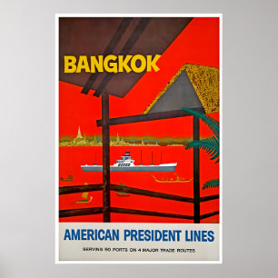 Poster Cartaz de Viagem Tailândia Arte Banguecoque Americ