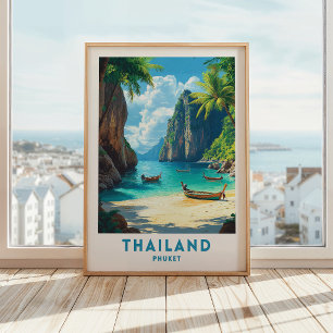 Poster Cartaz de Viagem Tailândia Phuket Arte de Parede