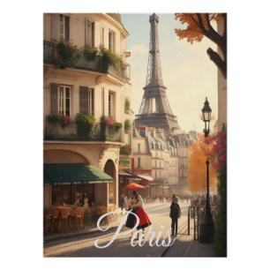 Pôster Cartaz de Viagem Torre Eiffel Paris França