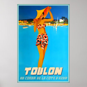 Poster Cartaz de Viagem Toulon Cote D'Azur França