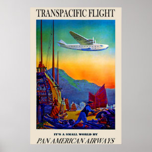 Pôster Cartaz de Viagem Transpacífico Vintage