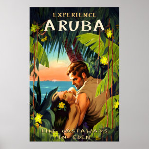 Poster Cartaz de Viagem Tropical do Caribe Holandês de Ar