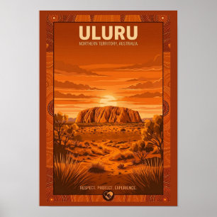 Poster Cartaz de Viagem Uluru Austrália