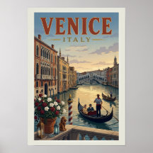 Cartaz de Viagem Veneza Itália
