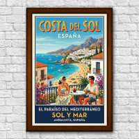 Cartaz de Viagem Vintage Anos 60 Costa del Sol, Es