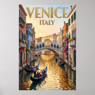 Poster Cartaz de Viagem Vintage Arte de Parede Veneza