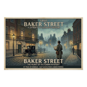 Pôster Cartaz de Viagem Vintage Baker Street Londres