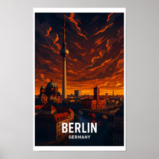 Poster Cartaz de Viagem Vintage Berlim Alemanha - Dramáti