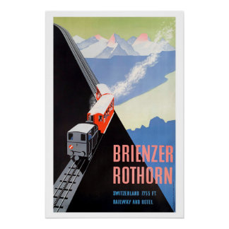 Pôster Cartaz de Viagem Vintage Brienzer Rothorn