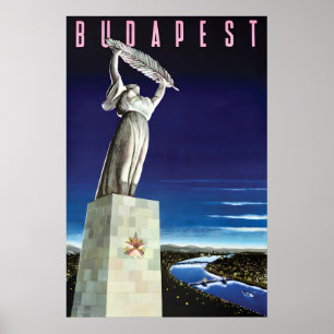 Poster Cartaz de Viagem Vintage Budapeste Arte de Parede