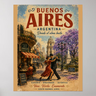 Poster Cartaz de Viagem Vintage Buenos Aires Argentina co