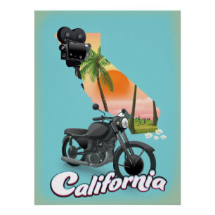 Pôster Cartaz de viagem vintage Califórnia